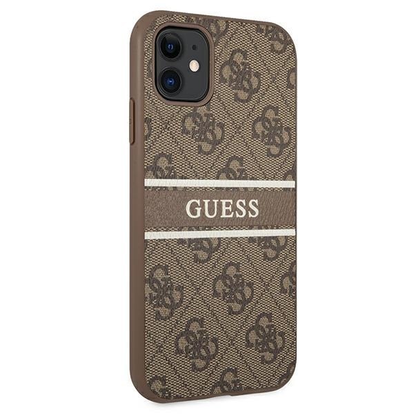 Guess GUHCN614GDBR iPhone 11 / Xr 6,1" brązowy/brown hardcase 4G Stripe